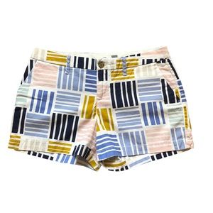 Old Navy Blue, Pink, and Mustard Novelty Print Cotton Short Size 2